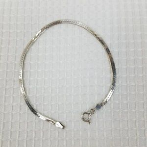 925 Sterling SILVER Herringbone Bracelet Italy